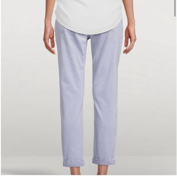 New Paige Christy Drawstring Waist Cropped Pants - Vintage Salt Blue 29 Casual - Picture 2 of 16